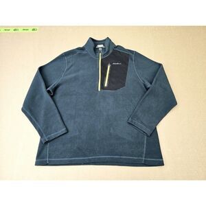 Eddie Bauer Sweater Mens Size XL Green Sweatshirt 1/4 Zip Fleece